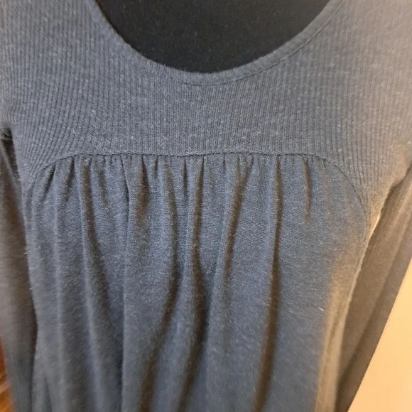 Charcol A-Line Knee-Length Sweater Dress. Plastic Island size Md Partial Ribbing - Picture 3 of 11